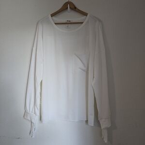 BiBi Classic White Long Sleeve Top with Pocket